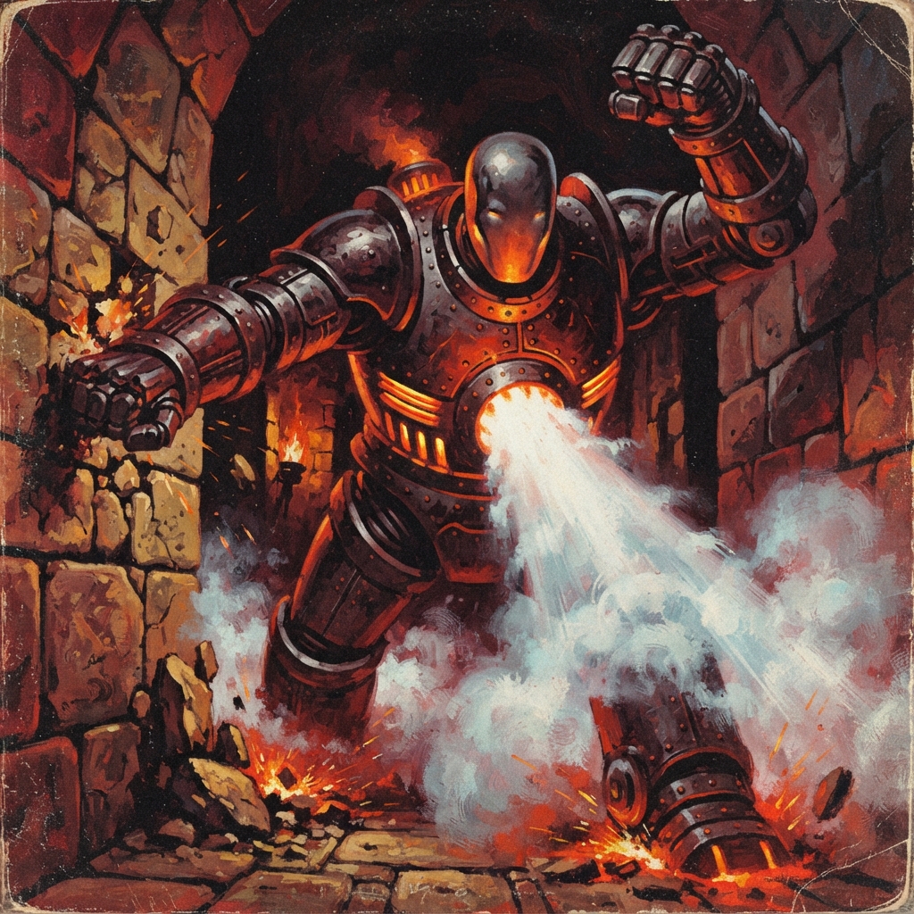 Adamant Sentinel, original Pathfinder 2e monster artwork by ZapGM