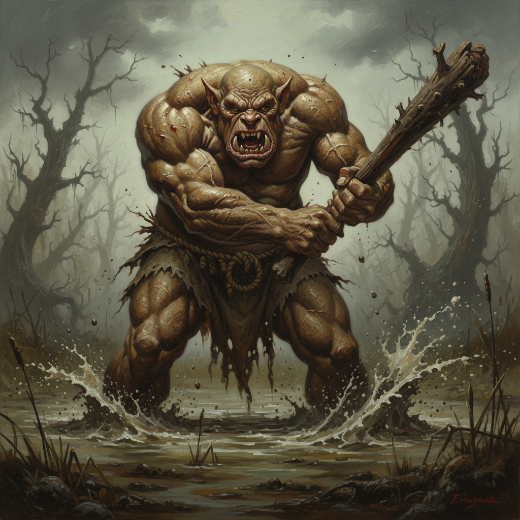 Ogre, original D&D 5e monster artwork by ZapGM