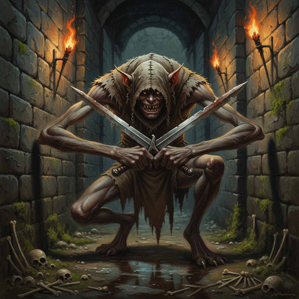 Bugbear Tormentor, original Pathfinder 2e monster artwork by ZapGM