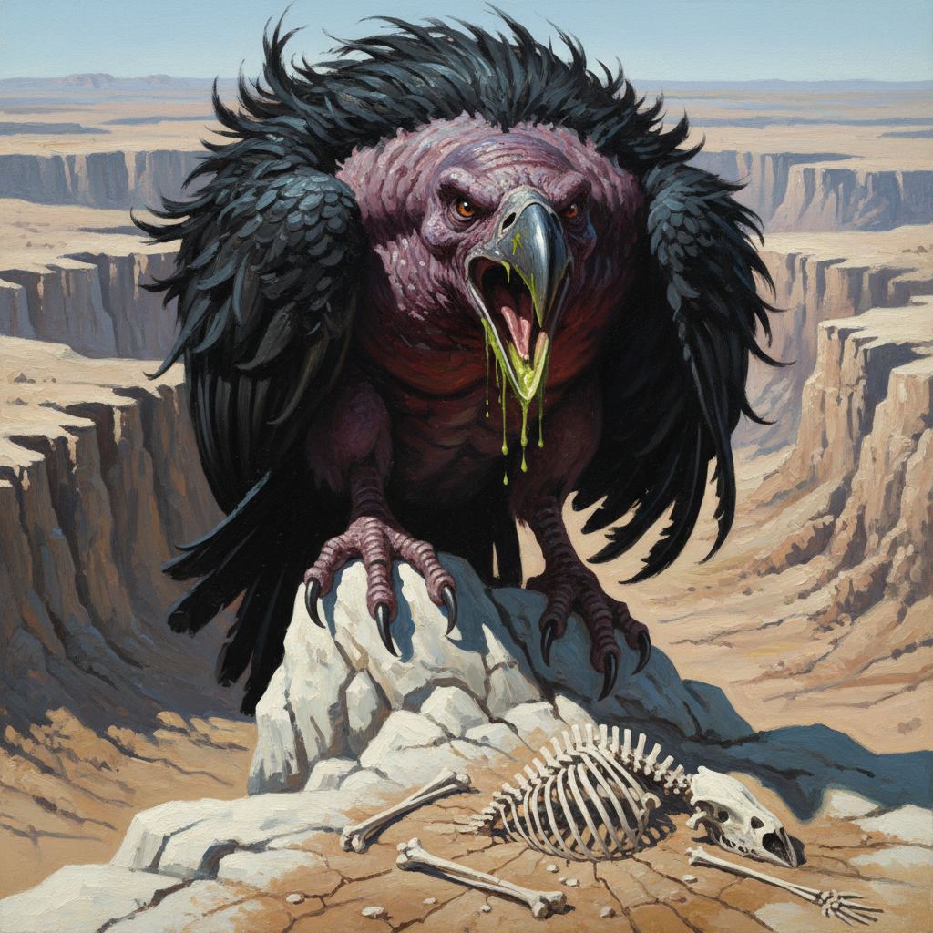 Giant Vulture, original Pathfinder 2e monster artwork by ZapGM