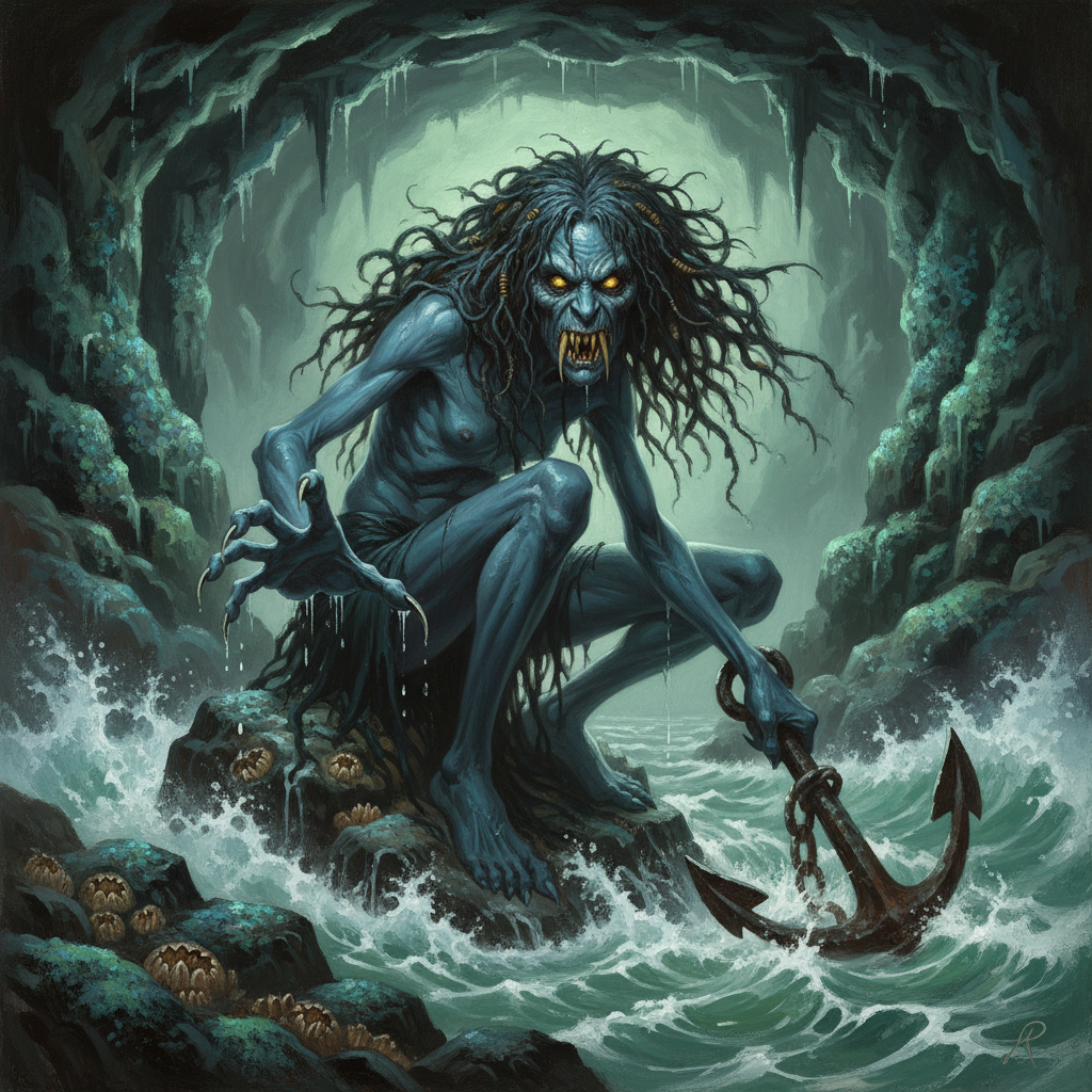 Sea Hag, original Pathfinder 2e monster artwork by ZapGM
