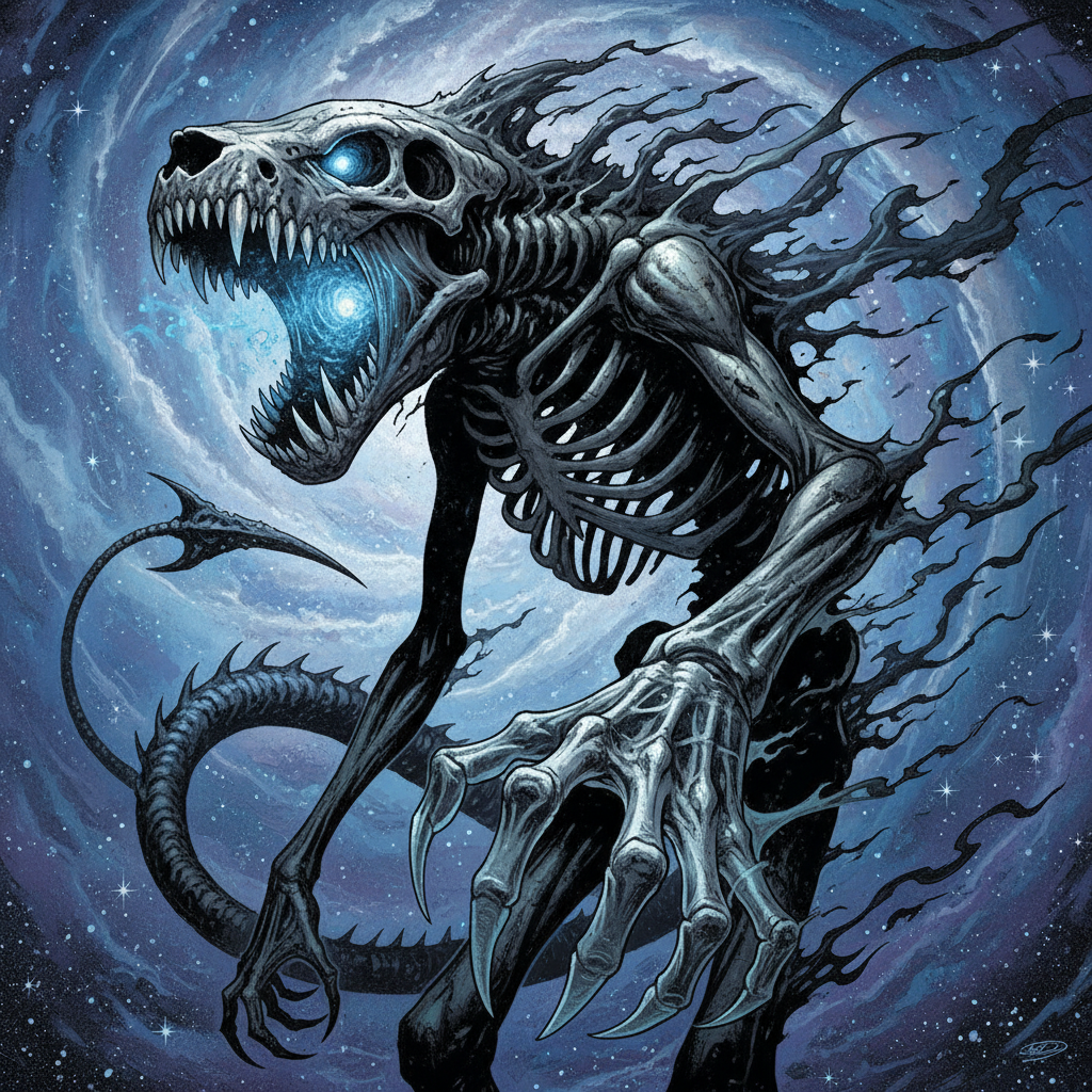 Astradaemon, original Pathfinder 2e monster artwork by ZapGM