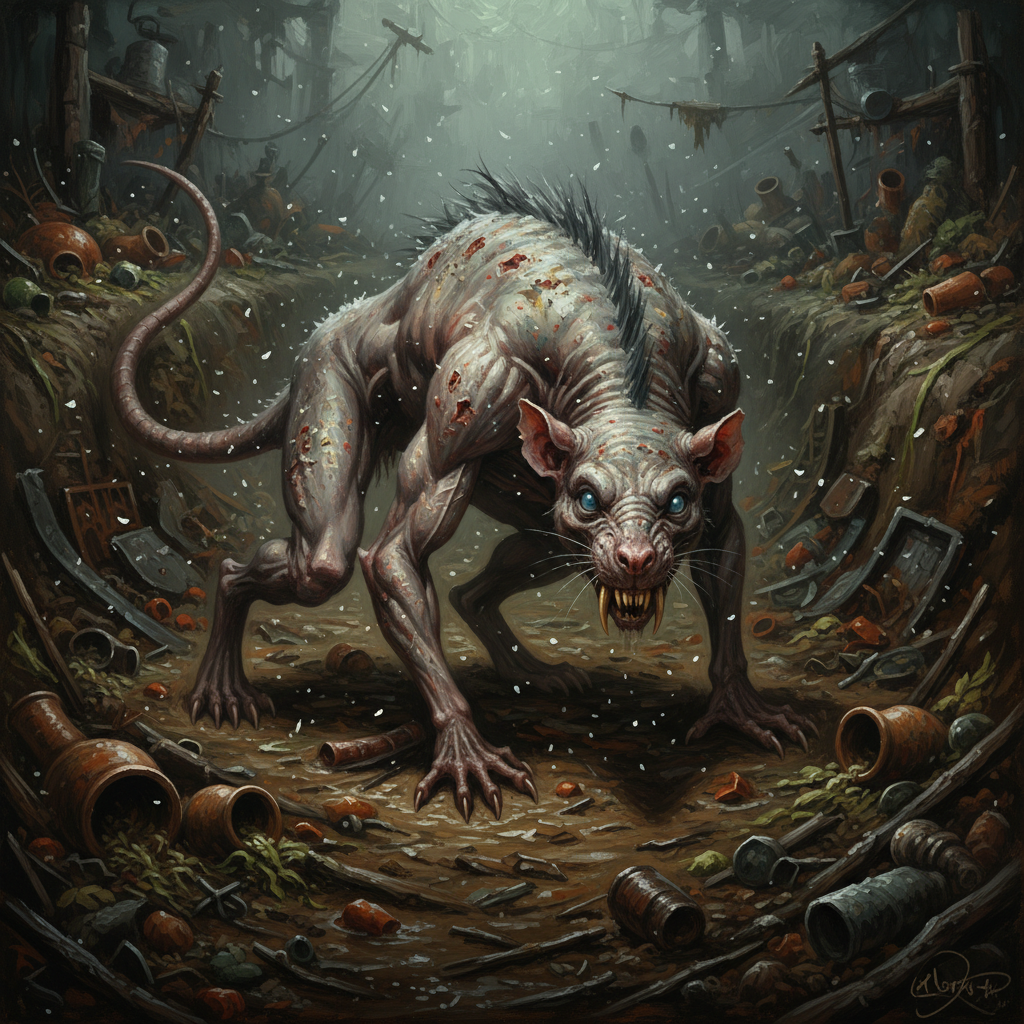 Goblin Dog, original Pathfinder 2e monster artwork by ZapGM