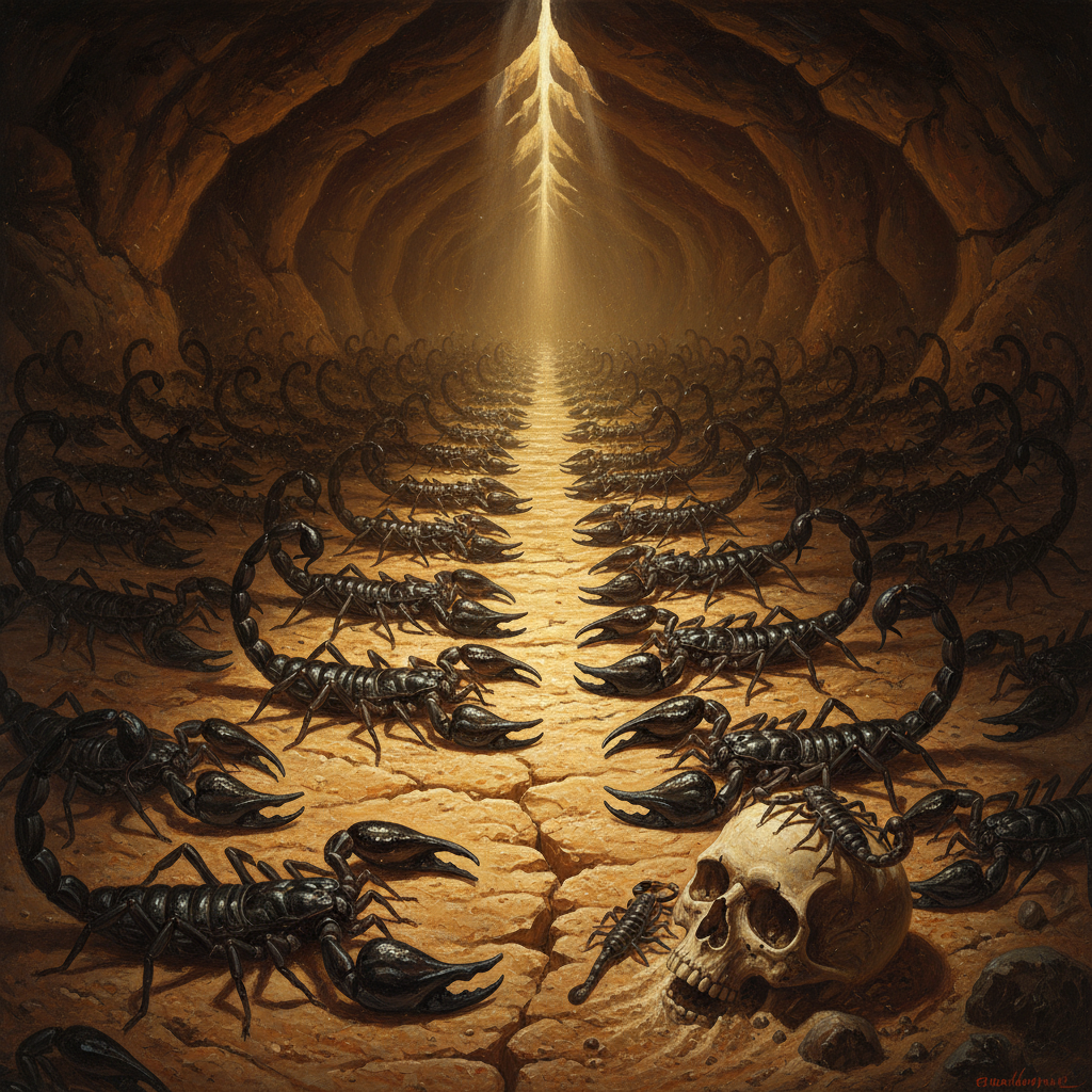 Scorpion Swarm, original Pathfinder 2e monster artwork by ZapGM