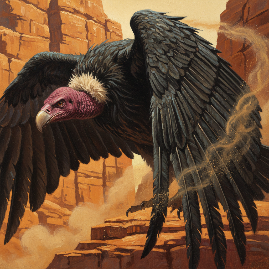 Giant Vulture, original D&D 5e monster artwork by ZapGM