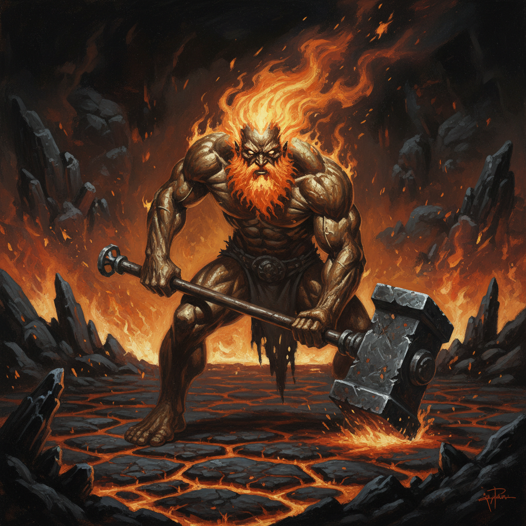 Azer, original D&D 5e monster artwork by ZapGM