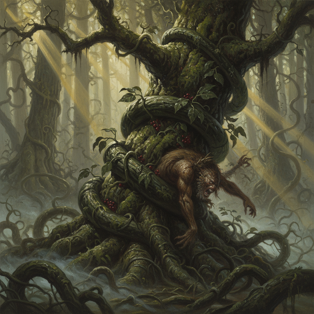 Assassin Vine, original Pathfinder 2e monster artwork by ZapGM