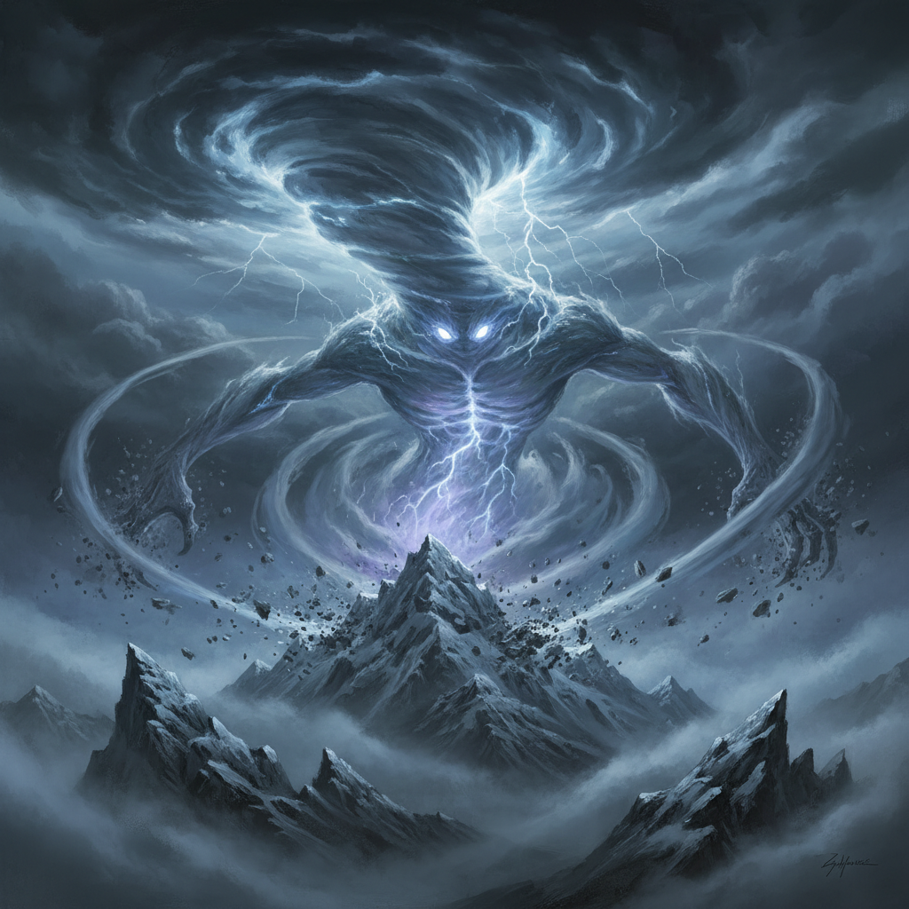 Storm Lord, original Pathfinder 2e monster artwork by ZapGM