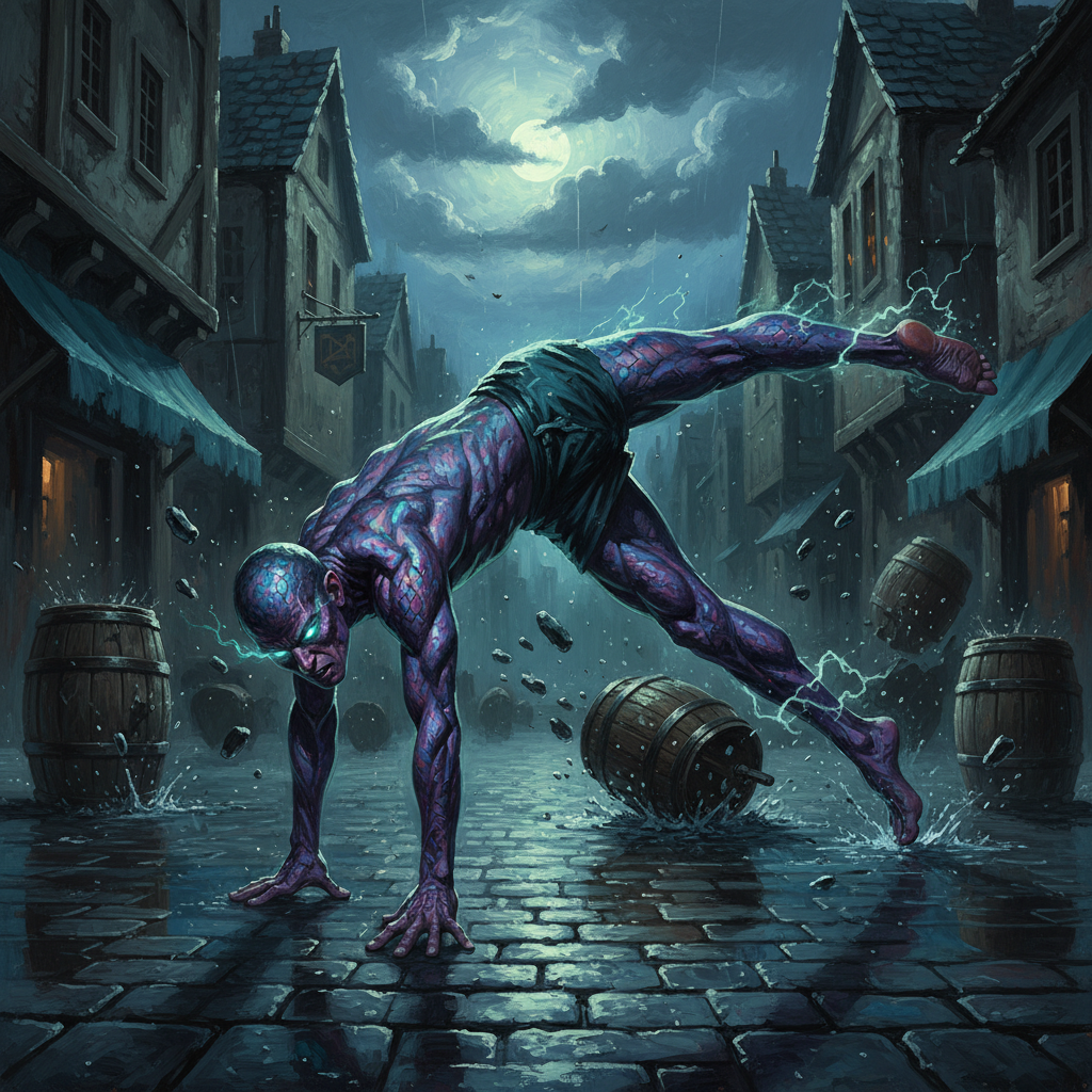 Ganzi Martial Artist, original Pathfinder 2e monster artwork by ZapGM