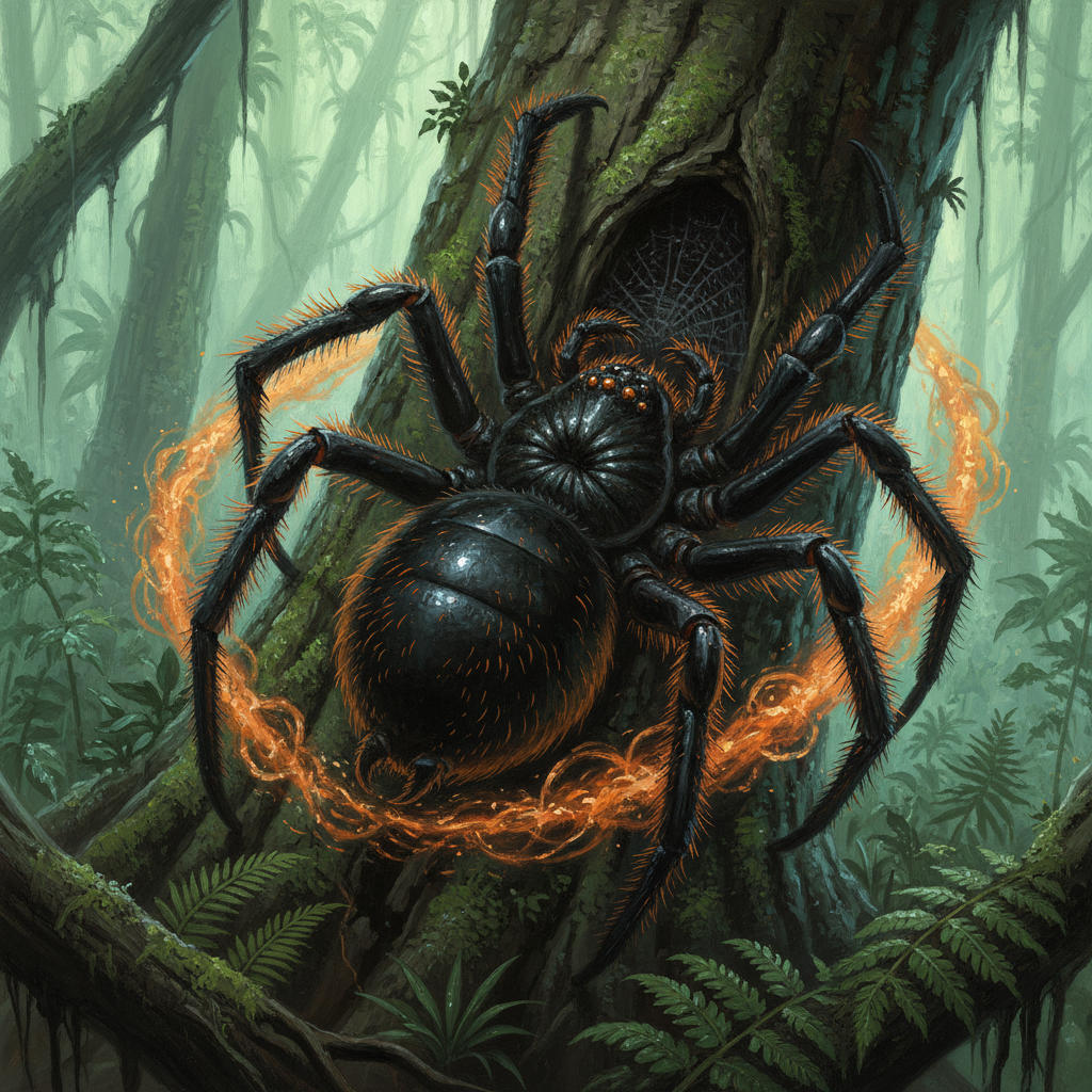 Giant Tarantula, original Pathfinder 2e monster artwork by ZapGM
