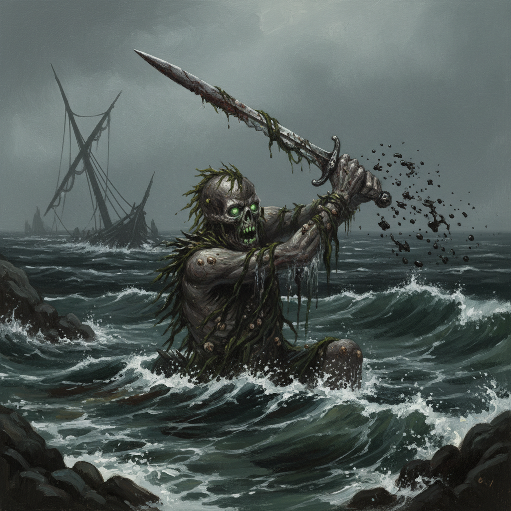 Draugr, original Pathfinder 2e monster artwork by ZapGM
