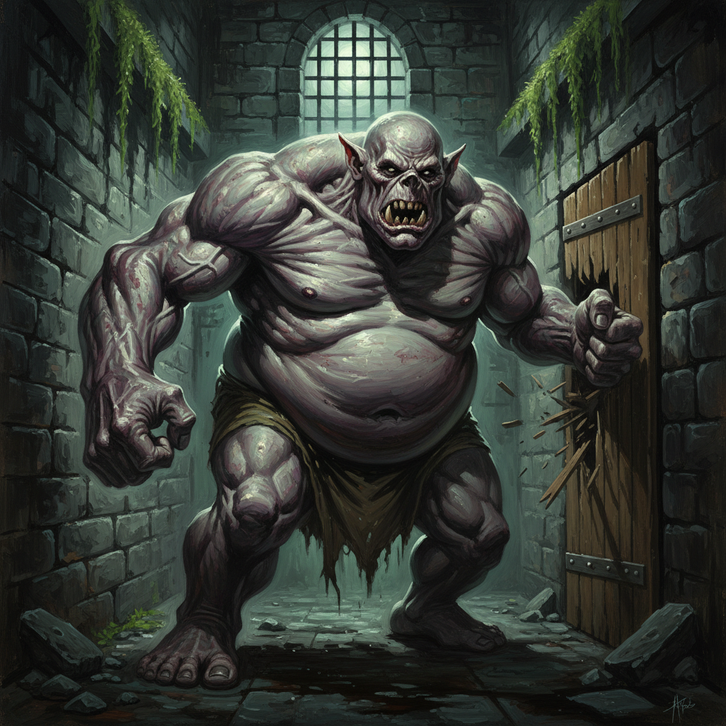 Zombie Brute, original Pathfinder 2e monster artwork by ZapGM