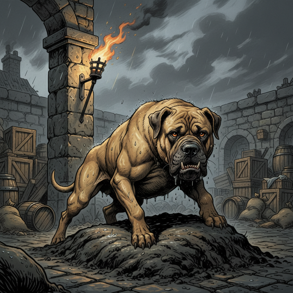 Guard Dog, original Pathfinder 2e monster artwork by ZapGM
