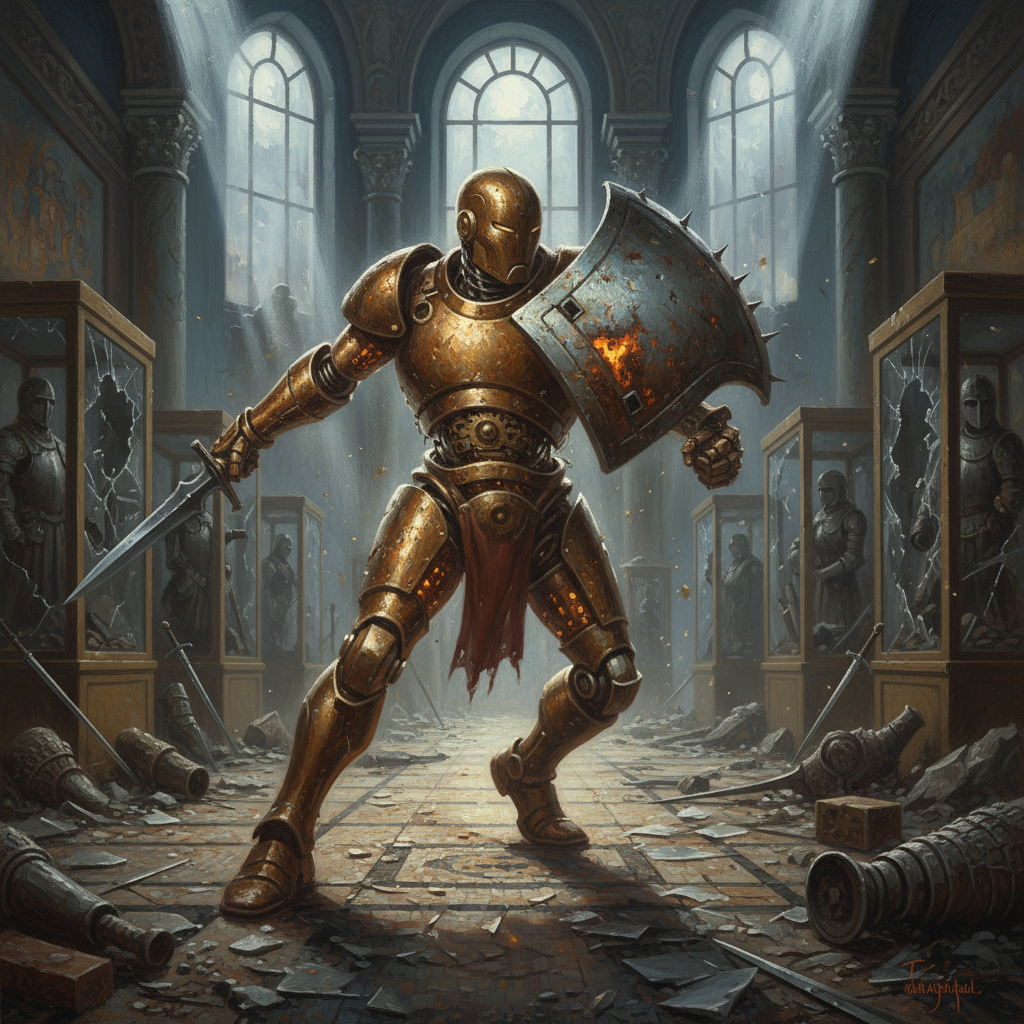 Clockwork Soldier, original Pathfinder 2e monster artwork by ZapGM