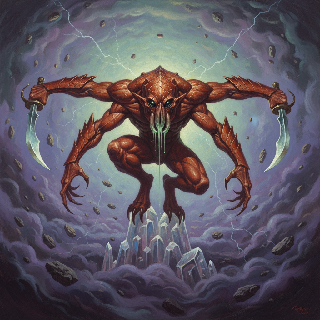 Xill, original Pathfinder 2e monster artwork by ZapGM