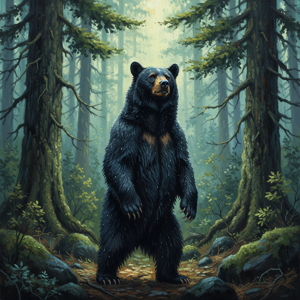 Black Bear, original D&D 5e monster artwork by ZapGM