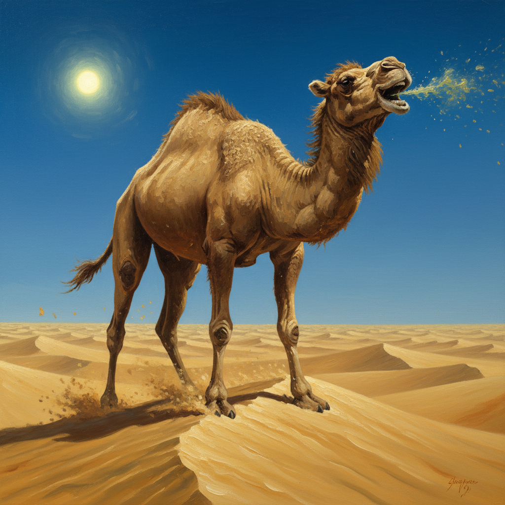 Camel, original Pathfinder 2e monster artwork by ZapGM