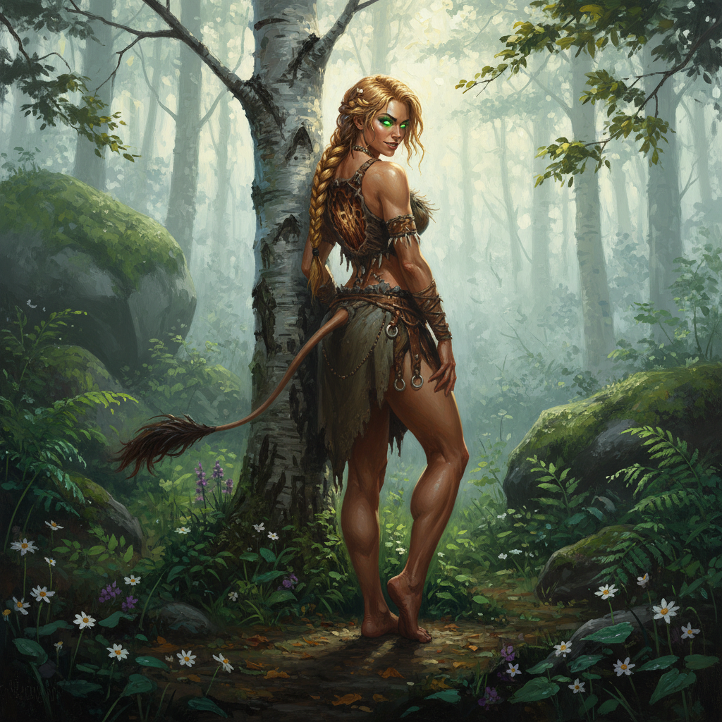 Huldra, original Pathfinder 2e monster artwork by ZapGM