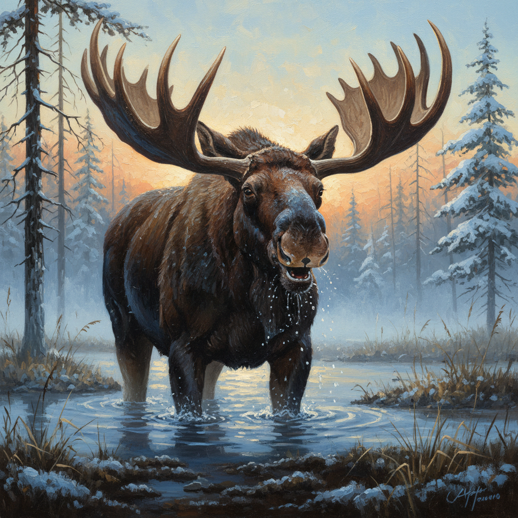Moose, original Pathfinder 2e monster artwork by ZapGM
