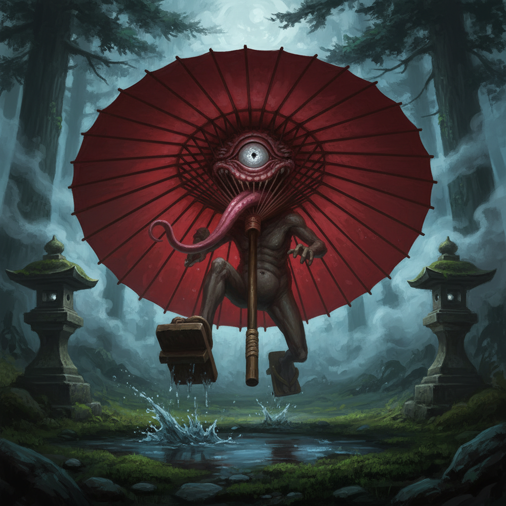 Kasa-obake, original Pathfinder 2e monster artwork by ZapGM