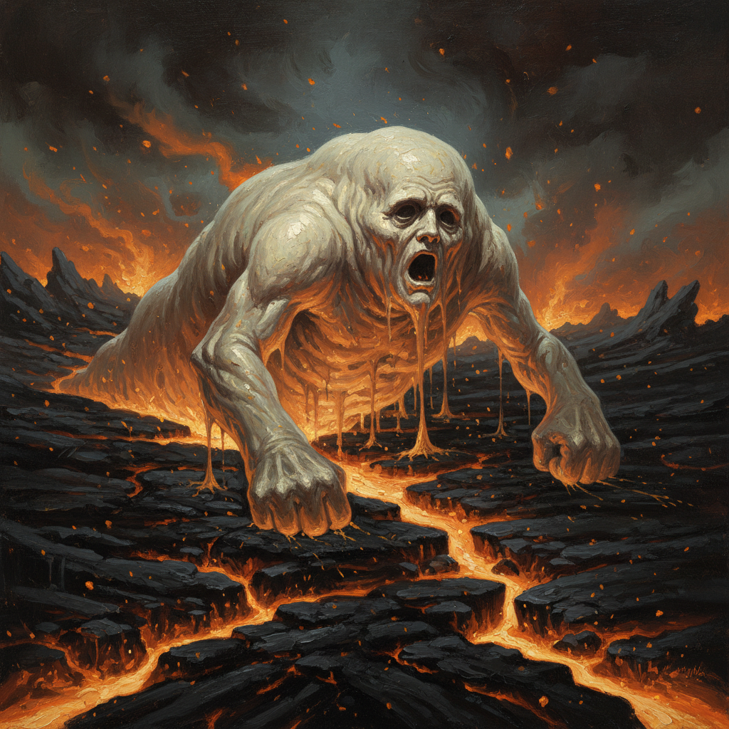 Lemure, original D&D 5e monster artwork by ZapGM