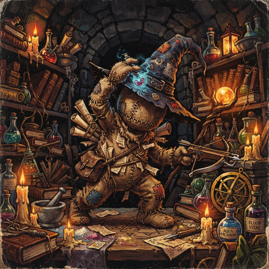 Poppet Mage, original Pathfinder 2e monster artwork by ZapGM