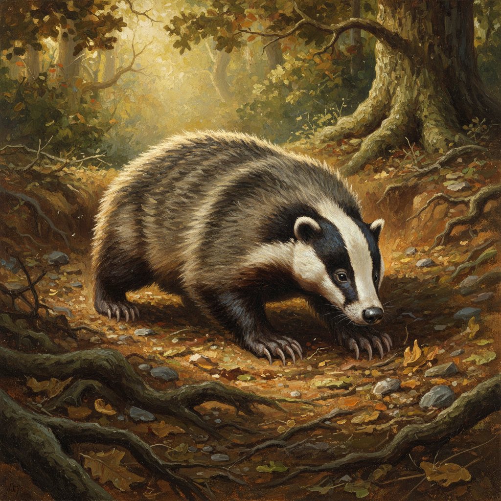 Badger, original D&D 5e monster artwork by ZapGM
