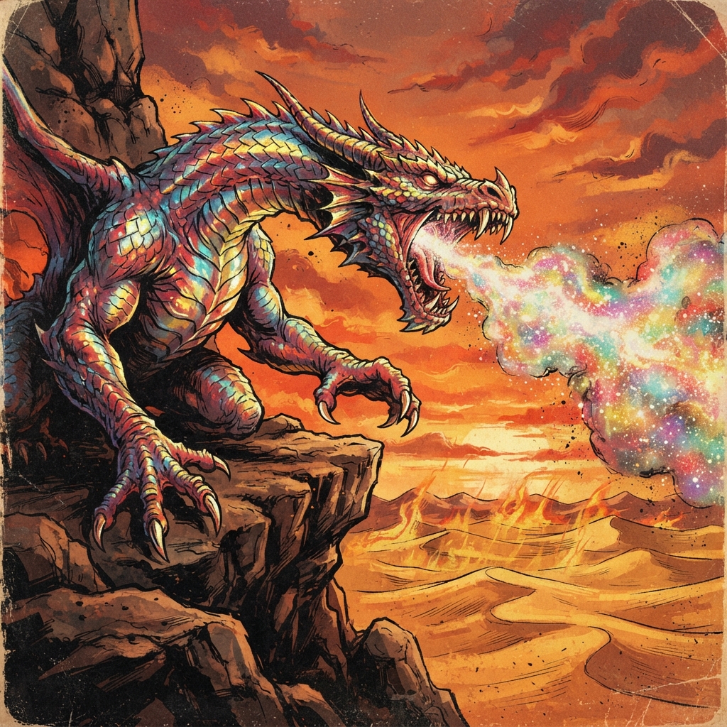 Mirage Dragon (Young), original Pathfinder 2e monster artwork by ZapGM