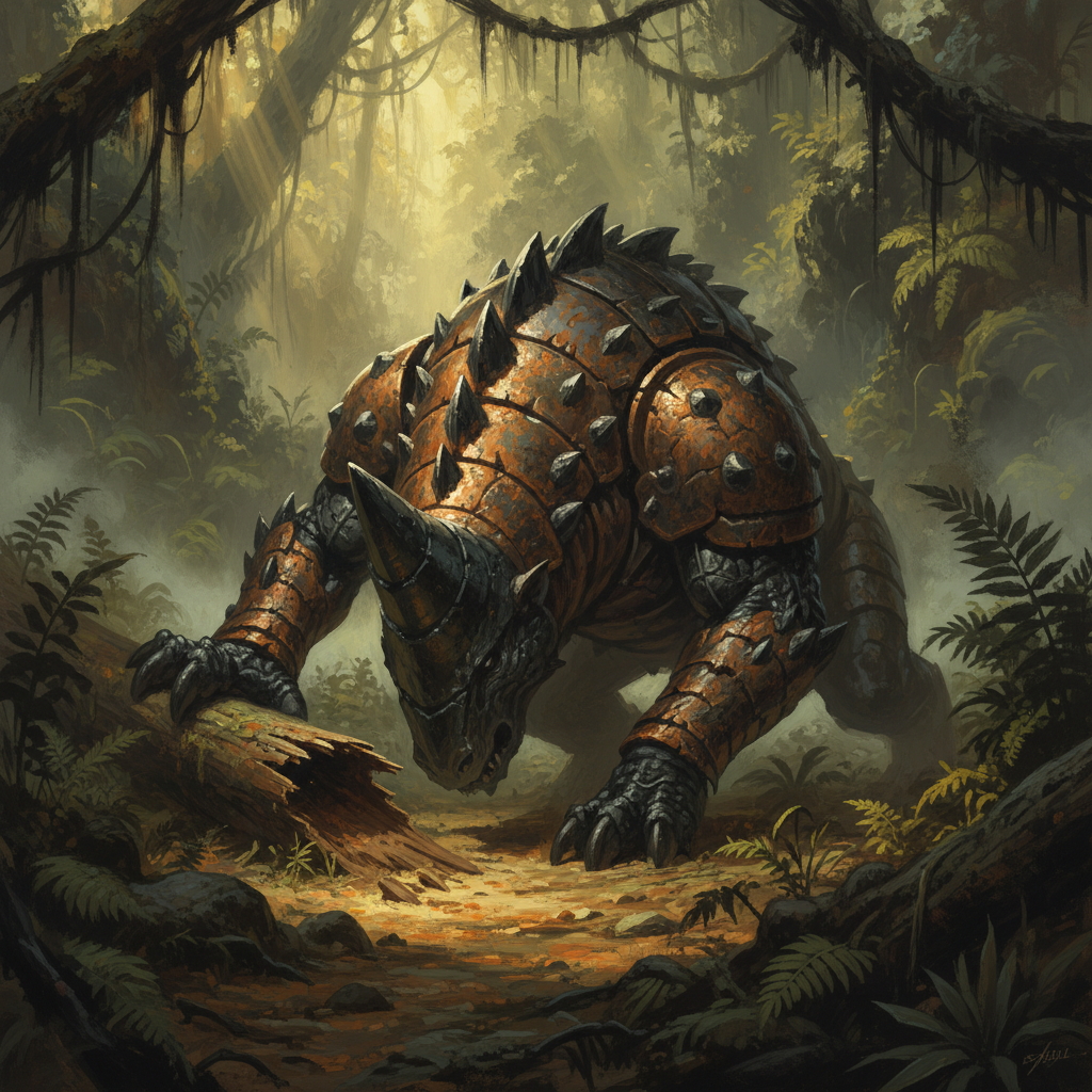 Giant Pangolin, original Pathfinder 2e monster artwork by ZapGM