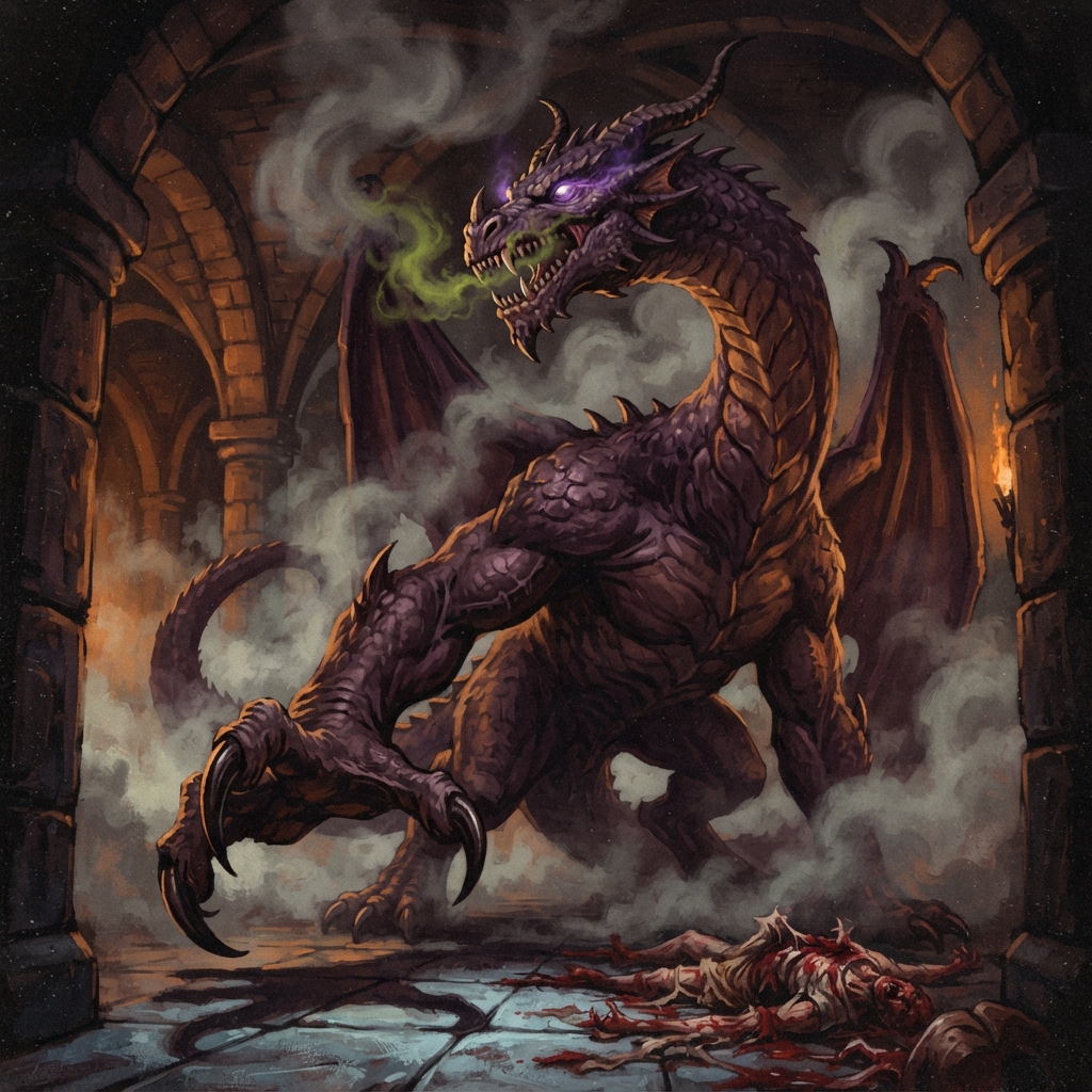 Conspirator Dragon (Young), original Pathfinder 2e monster artwork by ZapGM
