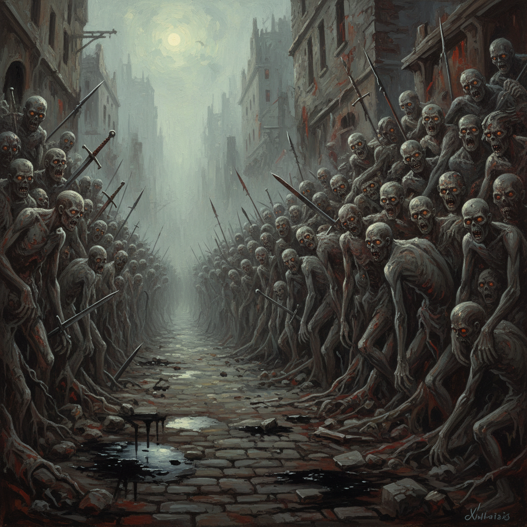 Shambler Troop, original Pathfinder 2e monster artwork by ZapGM
