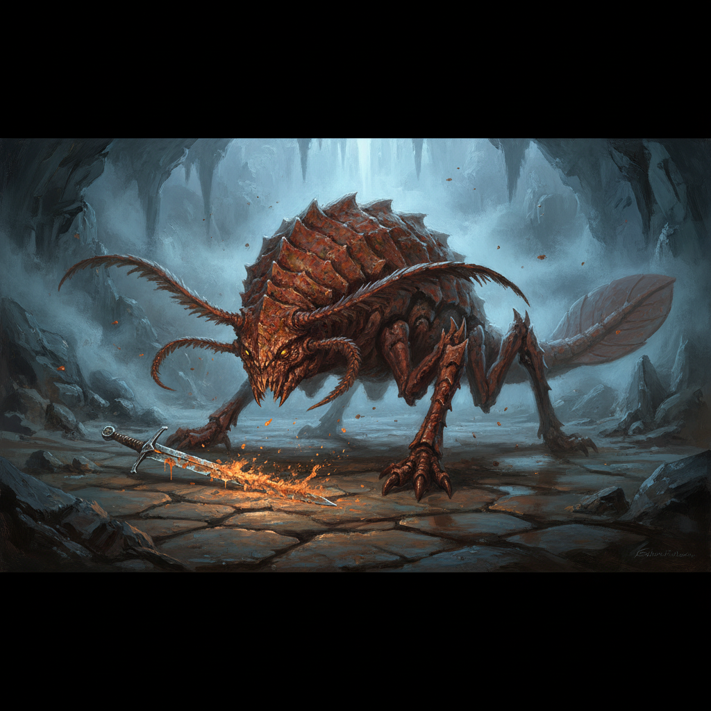 Rust Monster, original D&D 5e monster artwork by ZapGM