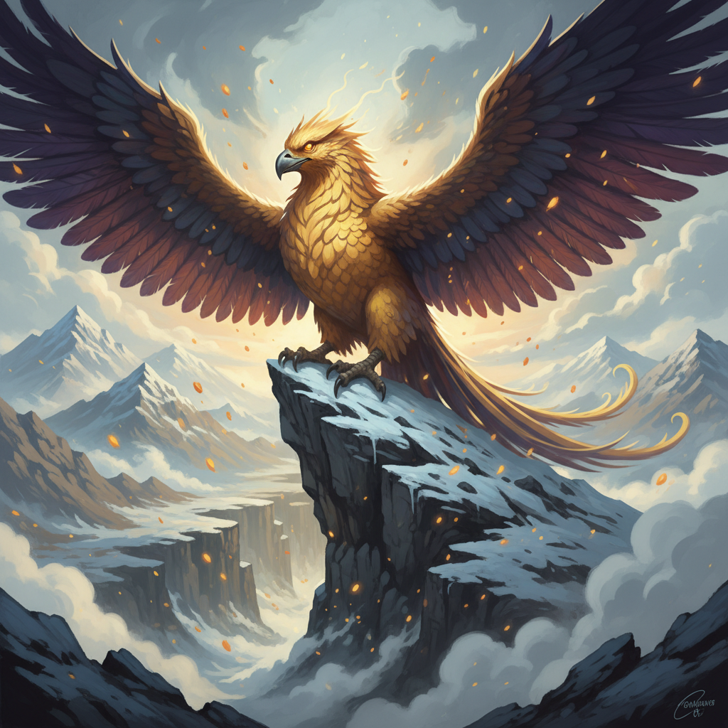 Simurgh, original Pathfinder 2e monster artwork by ZapGM