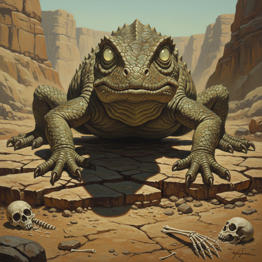 Basilisk, original Pathfinder 2e monster artwork by ZapGM