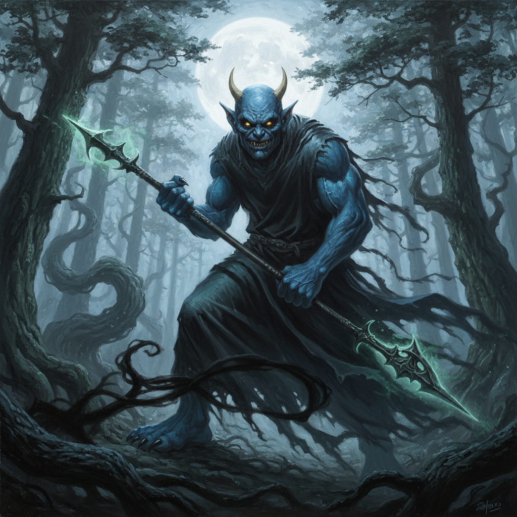 Oni, original D&D 5e monster artwork by ZapGM