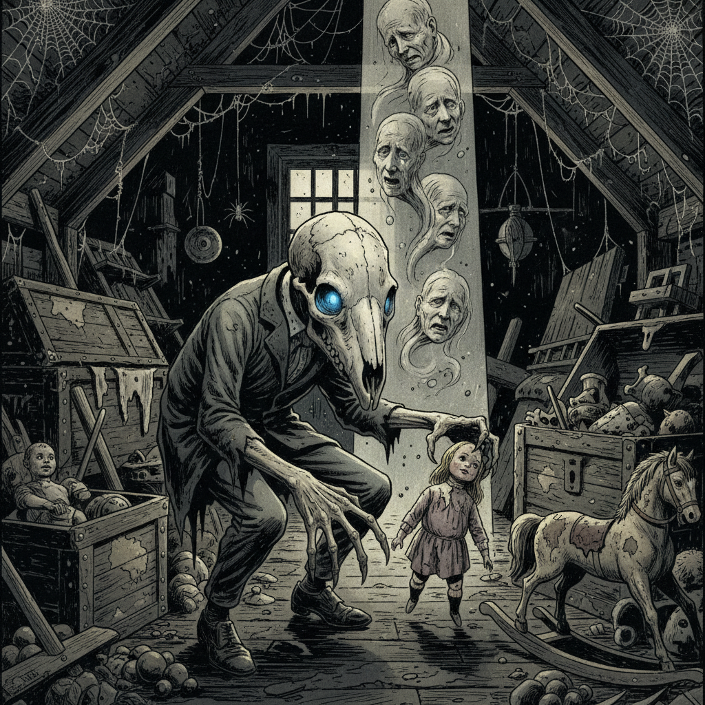 Attic Whisperer, original Pathfinder 2e monster artwork by ZapGM