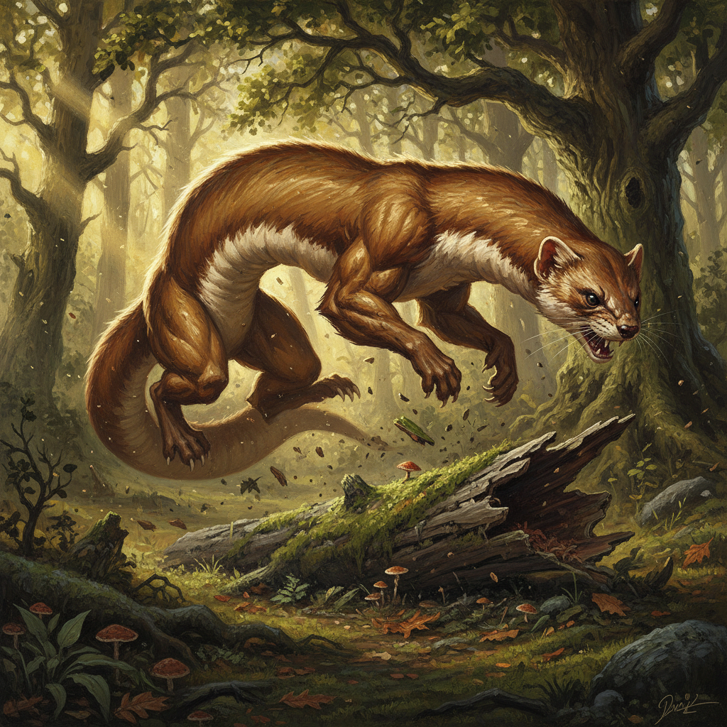 Giant Weasel, original D&D 5e monster artwork by ZapGM