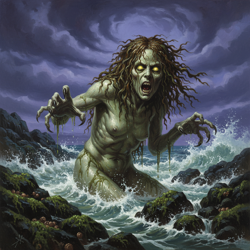 Sea Hag, original D&D 5e monster artwork by ZapGM