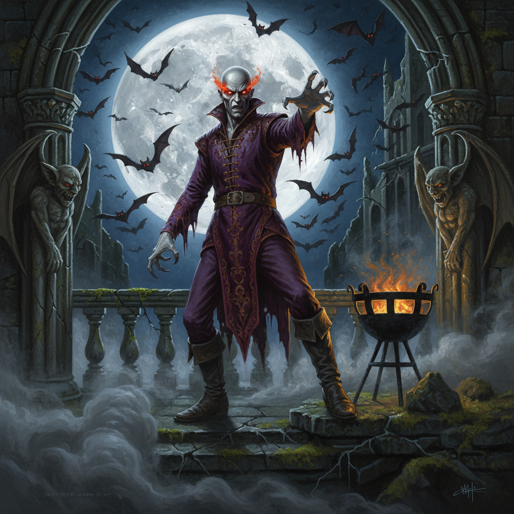 Vampire Count, original Pathfinder 2e monster artwork by ZapGM