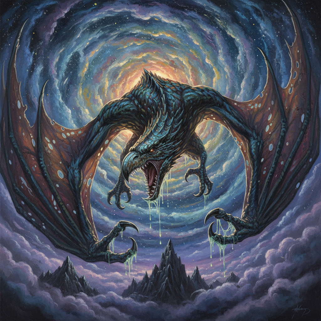 Shantak, original Pathfinder 2e monster artwork by ZapGM