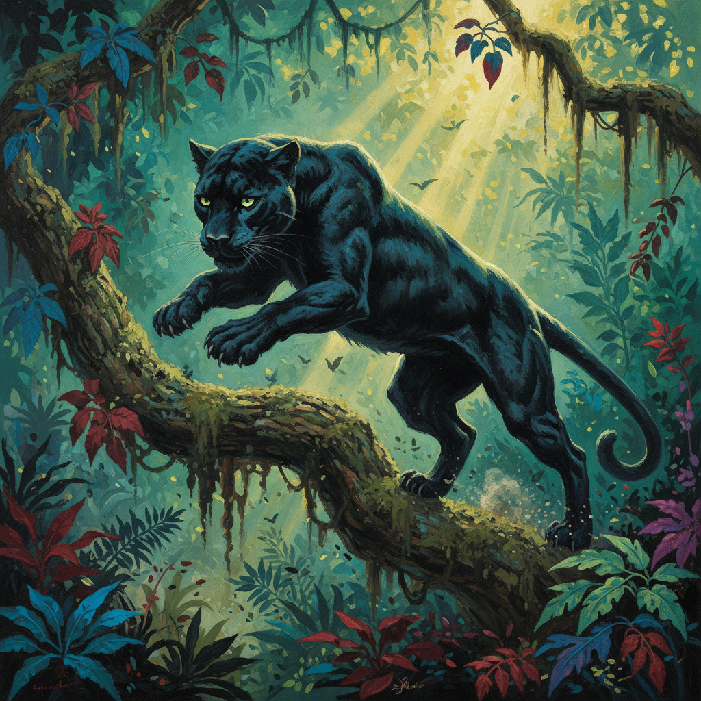Panther, original D&D 5e monster artwork by ZapGM