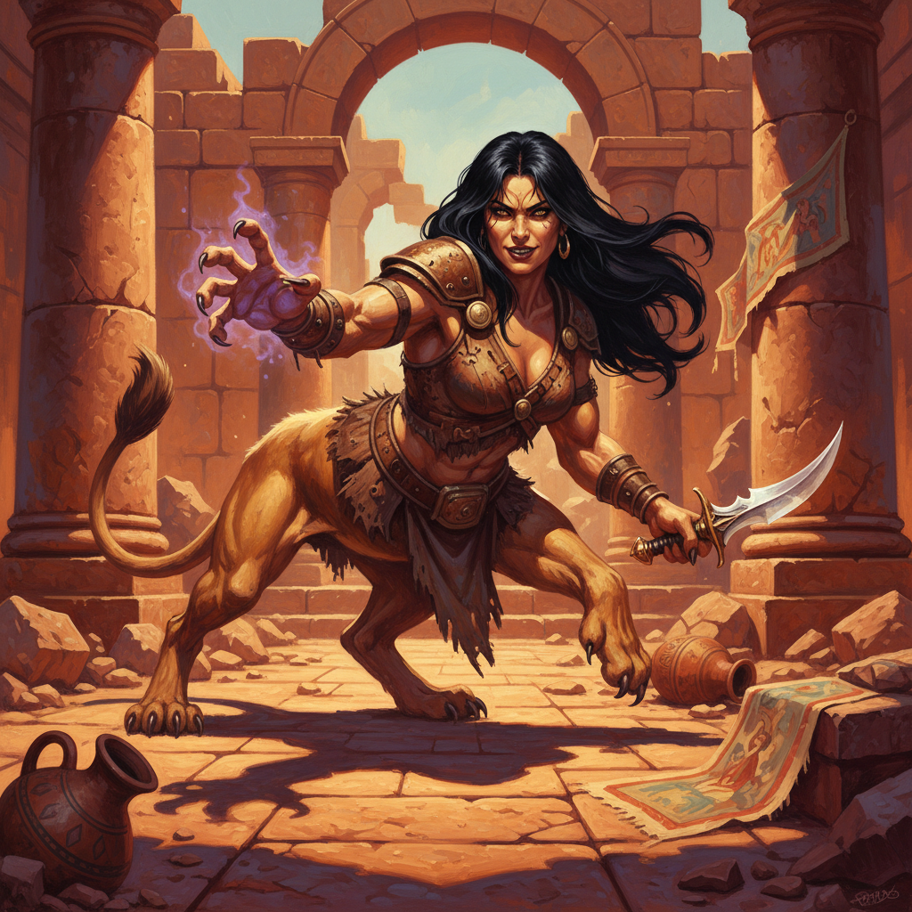 Lamia, original D&D 5e monster artwork by ZapGM