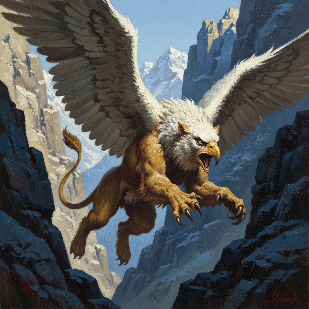 Griffon, original D&D 5e monster artwork by ZapGM