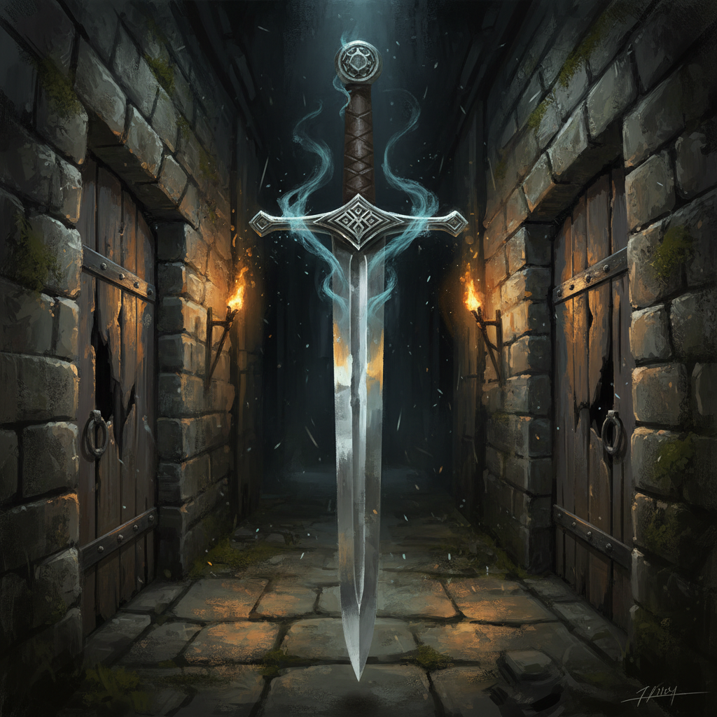 Flying Sword, original D&D 5e monster artwork by ZapGM