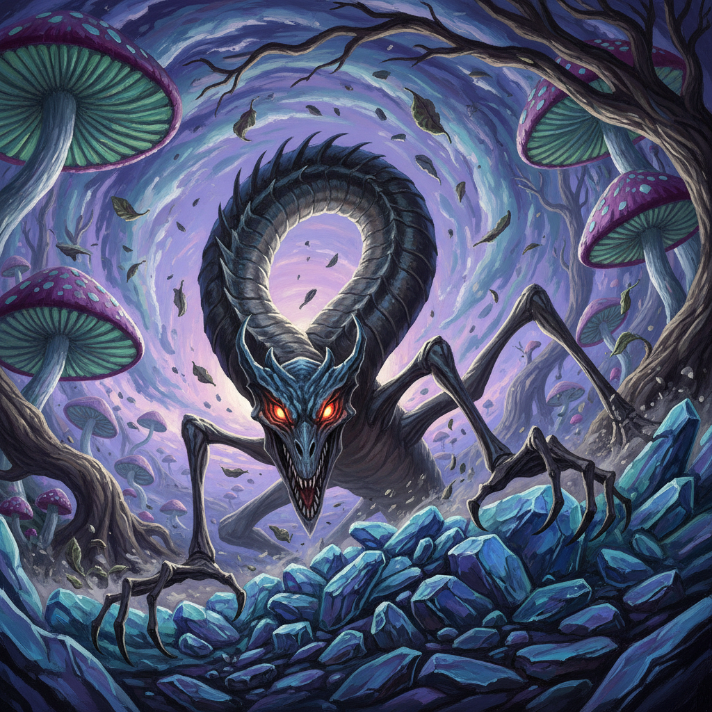 Jabberwock, original Pathfinder 2e monster artwork by ZapGM