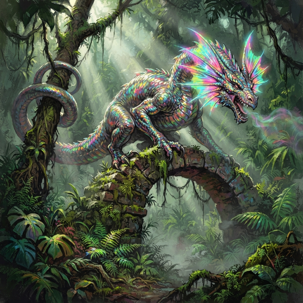 Mirage Dragon (Adult), original Pathfinder 2e monster artwork by ZapGM