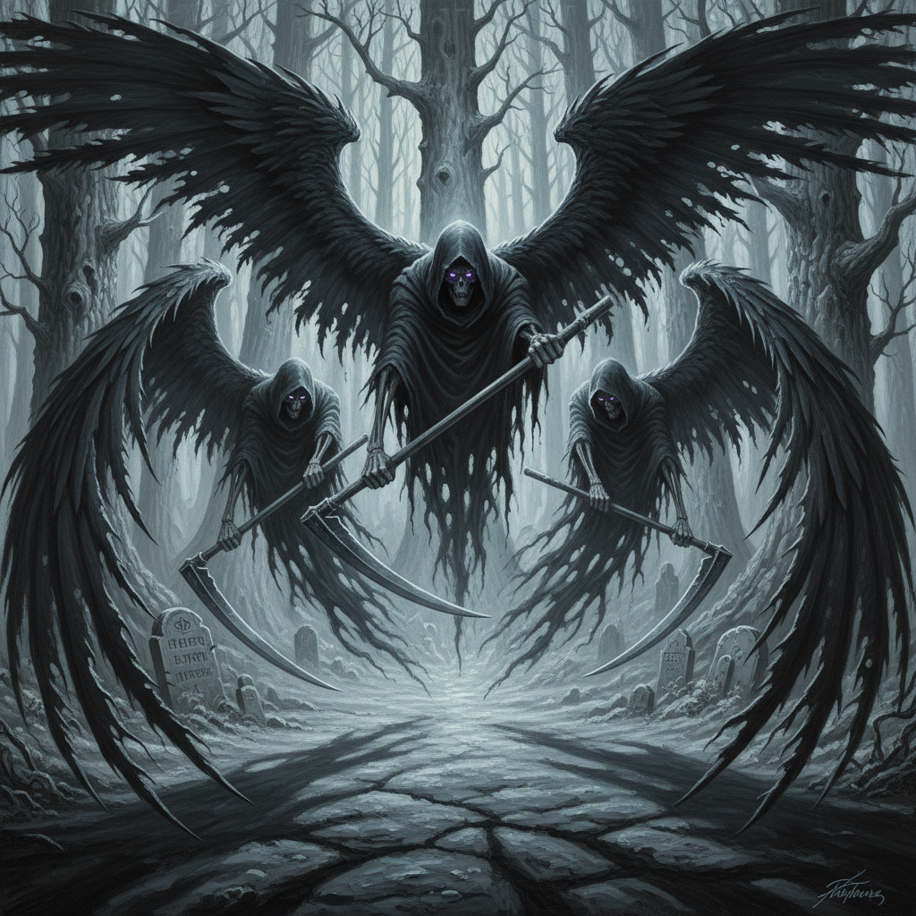 Ankou, original Pathfinder 2e monster artwork by ZapGM