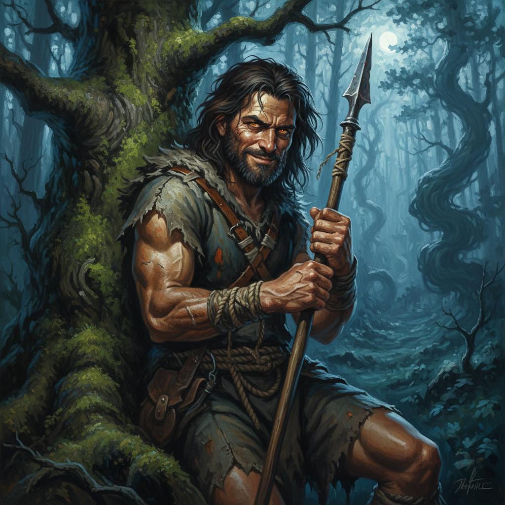 Werewolf, Human Form, original D&D 5e monster artwork by ZapGM