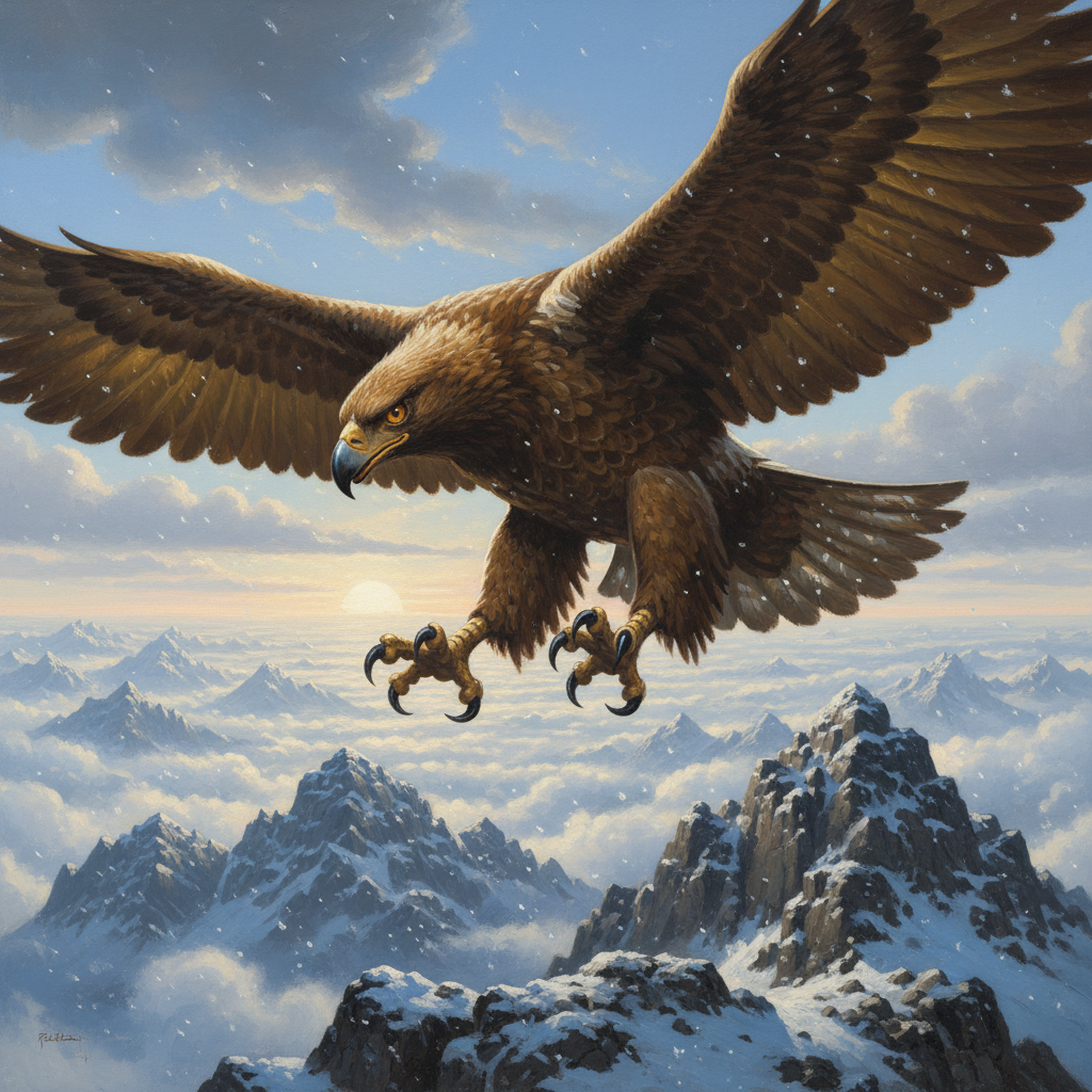Giant Eagle, original Pathfinder 2e monster artwork by ZapGM