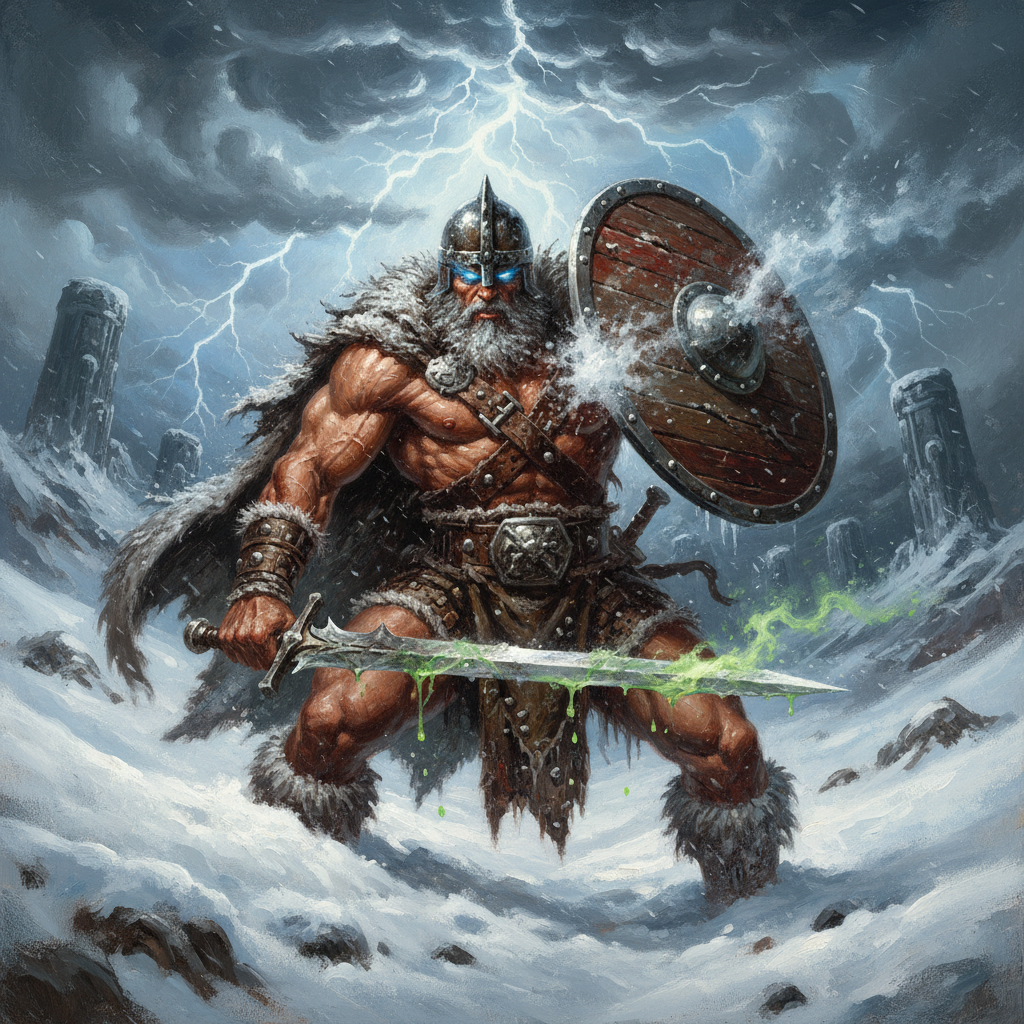 Einherji, original Pathfinder 2e monster artwork by ZapGM